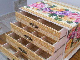Caixa 4 Gavetas com Divisoria Papel Decorativo