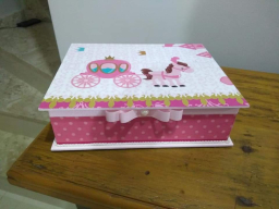 Caixa Tema Infantil Rosa 6 divisórias