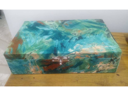 Caixa Sem Divisória Grande Tecido Estampa Verde