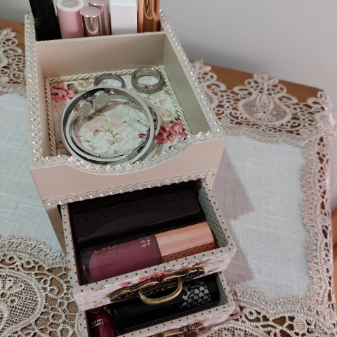 Caixa Baton - Parte Complemento - Estampa Rosas