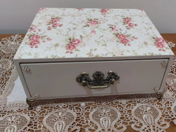 Caixa Baton - Base Estampa Rosas