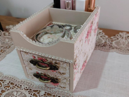 Caixa Baton - Parte Complemento - Estampa Rosas